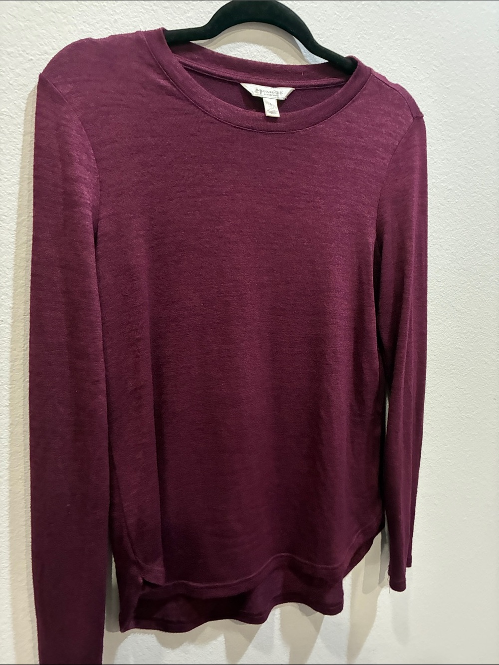 Banana Republic Long Sleeve Crewneck Top - Plum - Picture 5 of 7